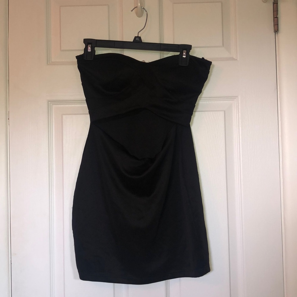 Black cut out mini dress